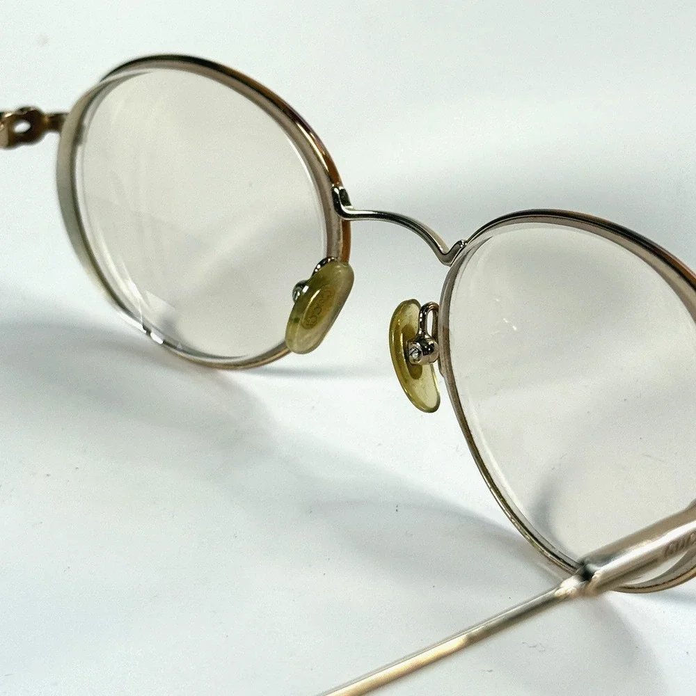 VTG‎ Gucci Knot Round Eyeglasses Frame Only 51-19-132 Metal Gold Womens Full Rim